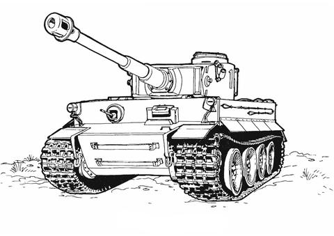 Tiger Tank  Coloring Page